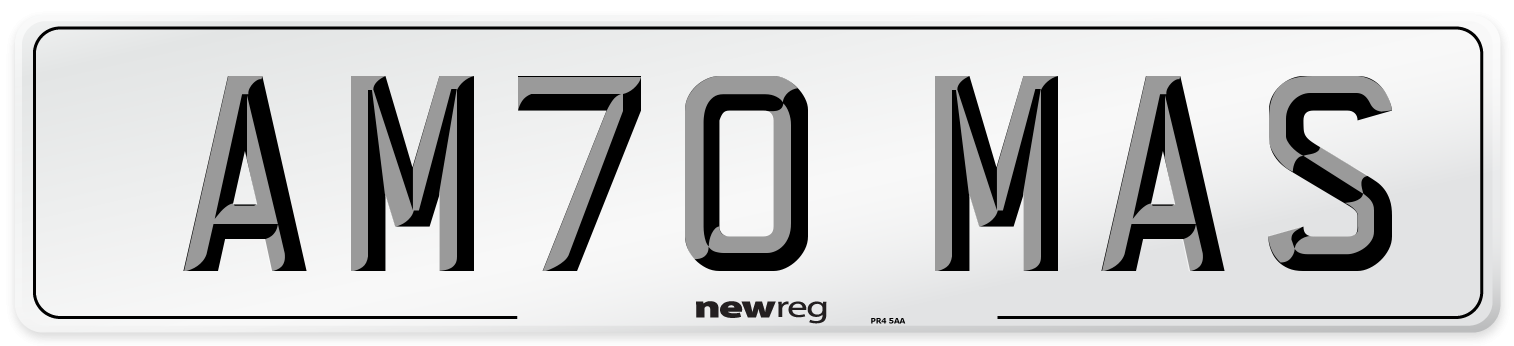 AM70 MAS Number Plate from New Reg